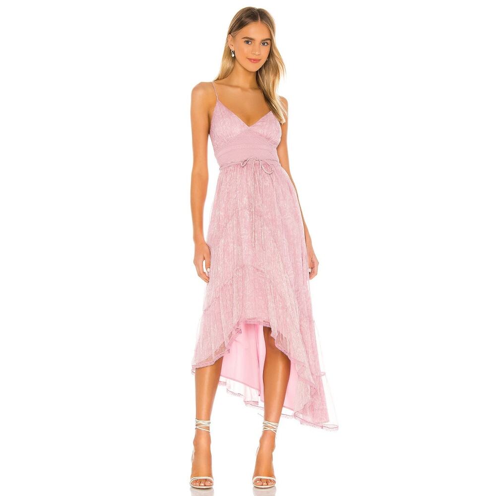 Tularosa Brooks Flutter Hem Midi Dress In Lilac Toile Floral NWT Womens Size XXS